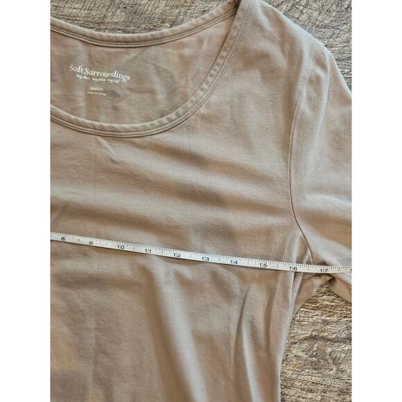 Soft surroundings beige lace trim long sleeve fitted tunic shirt womens medium - Picture 3 of 5